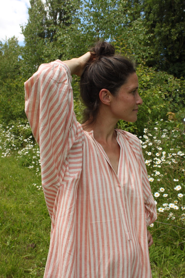Grace Dress in pink stripe