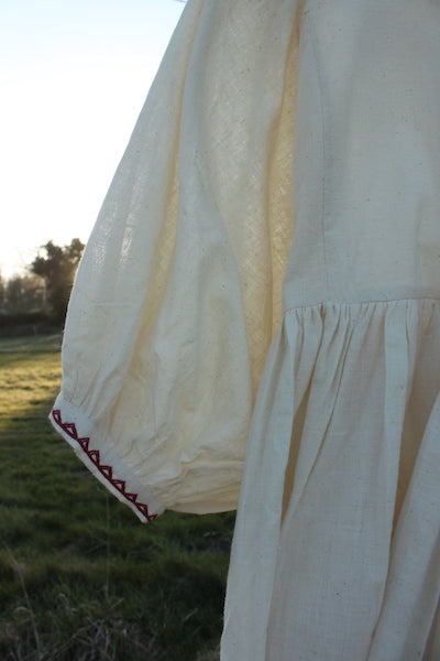 Jennifer Smock Dress - natural/red