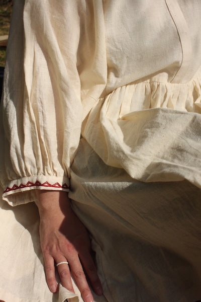 Jennifer Smock Dress - natural/red