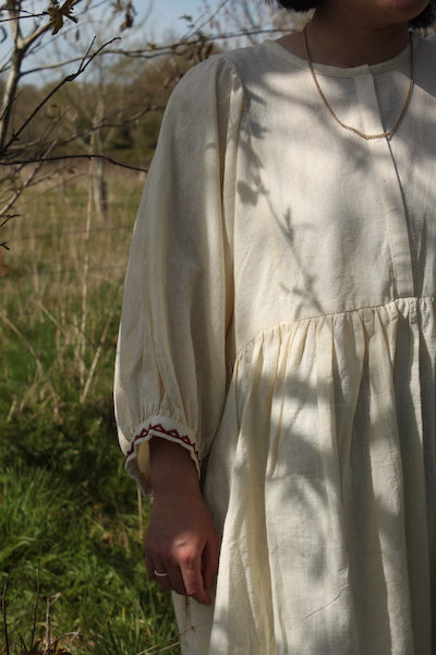 Jennifer Smock Dress - natural/red