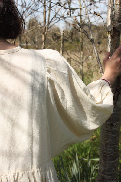 Jennifer Smock Dress - natural/red
