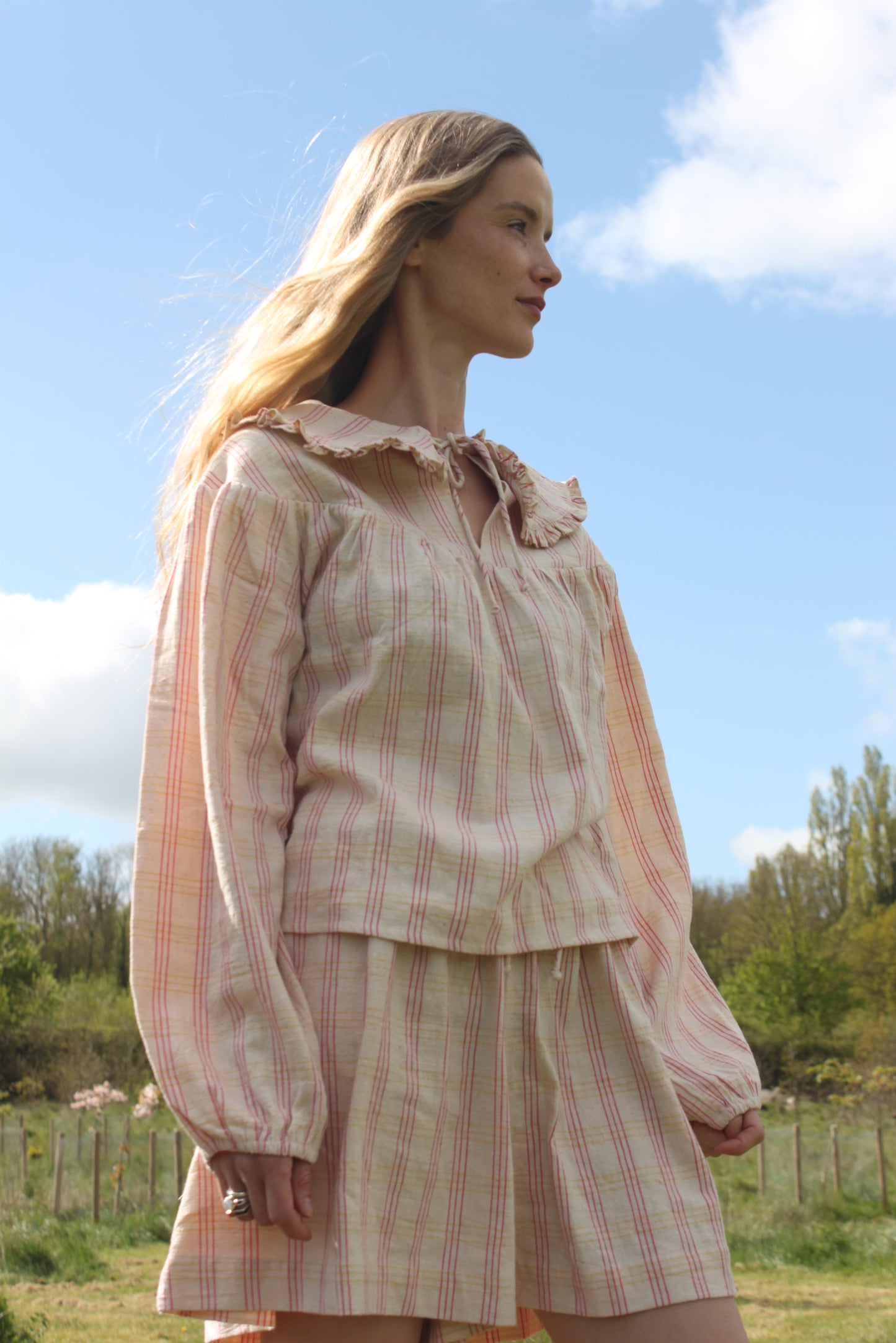 Luchia Smock (pink over yellow)