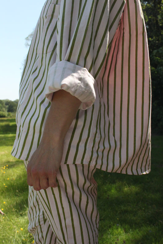 Estrella Shirt in pink & green stripe